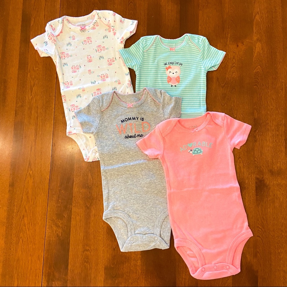 Carter’s Set of 4 Pink & Mint Onesies